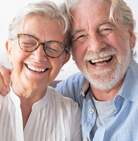 Smiling senior couple